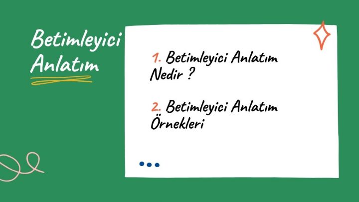 Betimleyici Anlatım