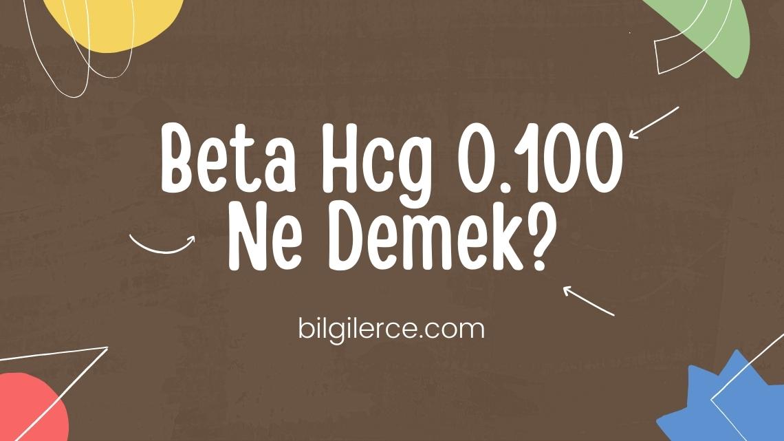 Beta Hcg 0.100 Ne Demek?