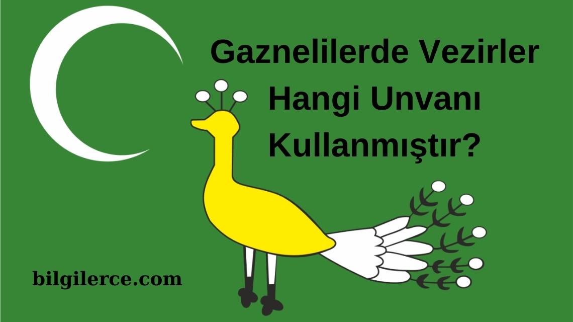 Gaznelilerde Vezirler Hangi Unvanı Kullanmıştır? Gaznelilerde Vezirler Hangi Unvanı Kullanmıştır?